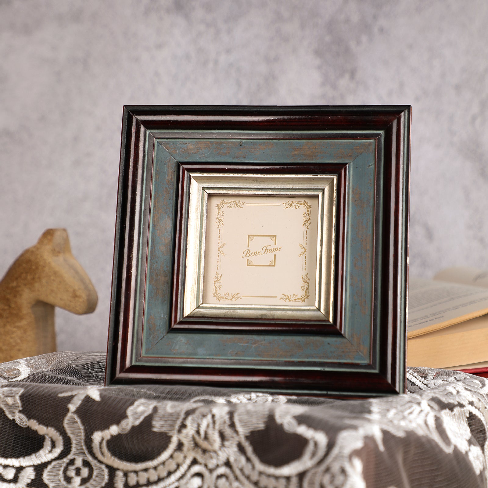BeneFrame Handmade Vintage Wood Picture Frame - 3x3 