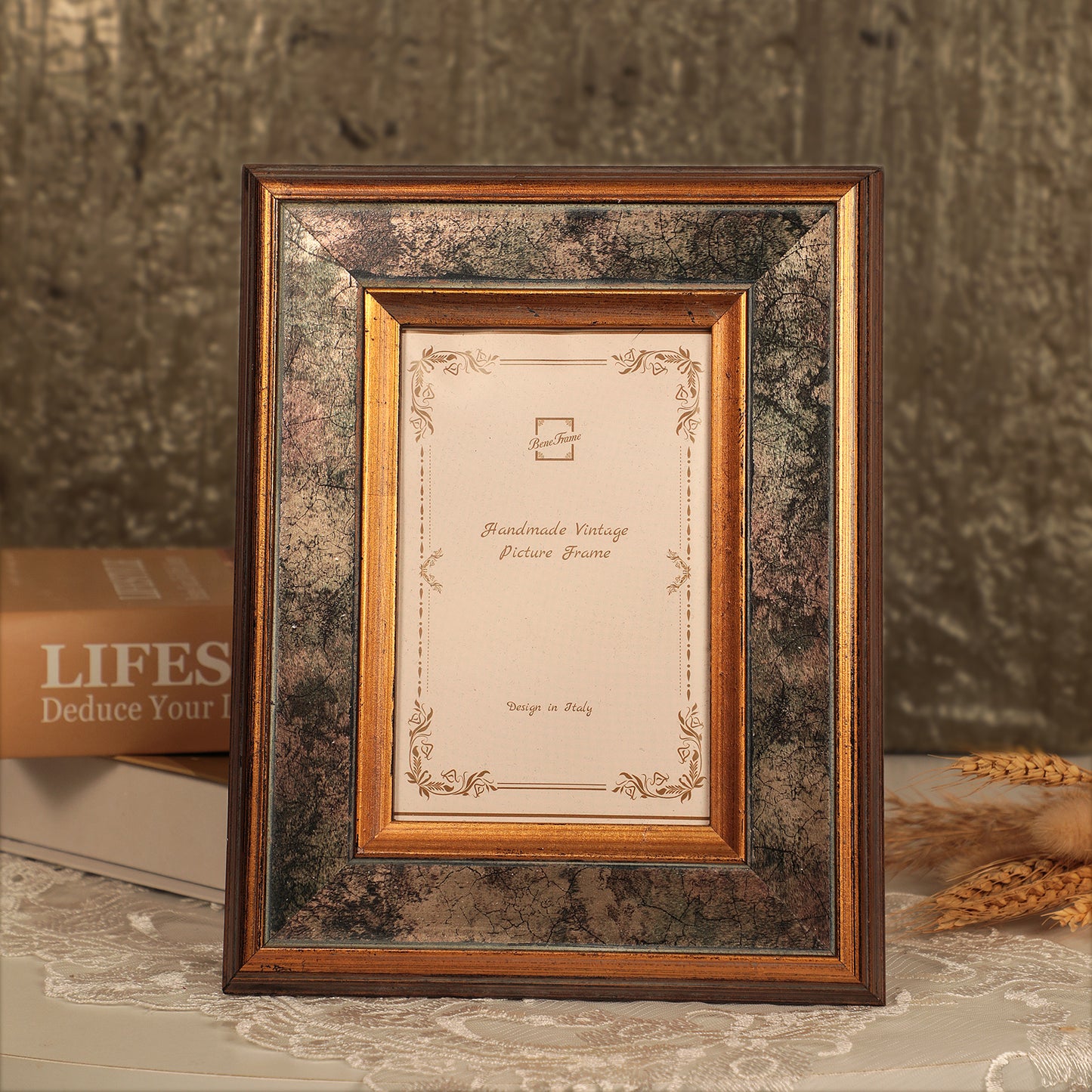 BeneFrame Handmade Vintage Wood Picture Frame - 4x6  , 5x7  - SEA22 –